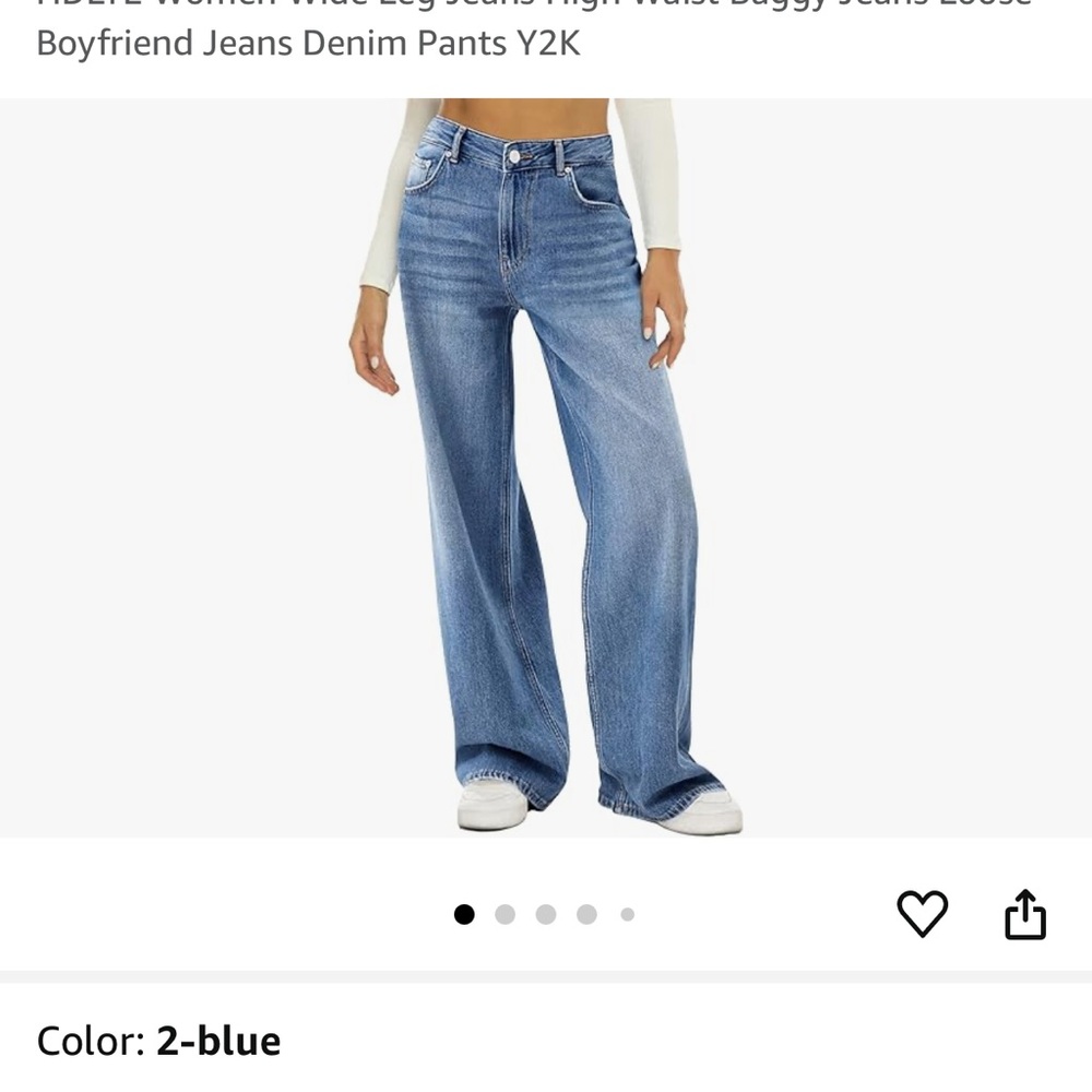 Women's Blue Wide Leg Jeans